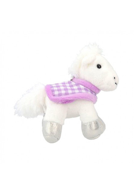ASST | Plyšový prívesok na kľúče v tvare koňa - Biely s fialovou dečkou Miss Melody